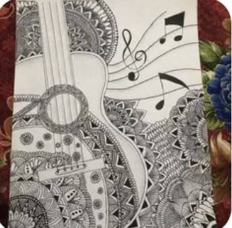 Handmade mandala art drawing. A4 size with unframed