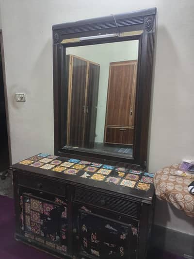 Dressing table with draws and cabinets and LED light