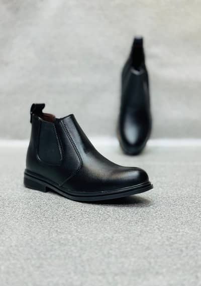Men's Black Chelsea Boots Formal Casual Slip On Ankle Boot 03432453276