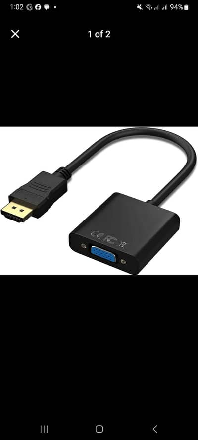HDMI to VGA cable converter & USB Boost Cable