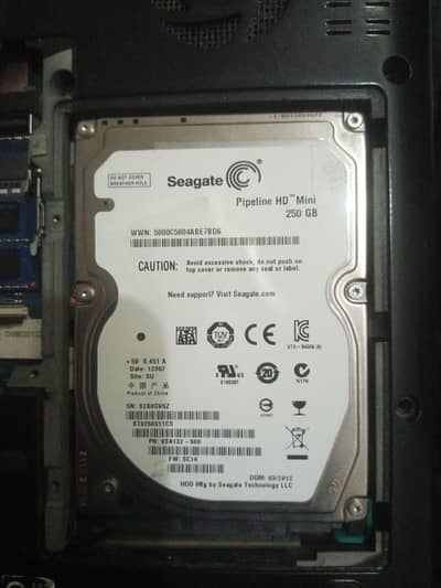 Laptop 250GB HDD Hard disk, 4GB RAM DDR3 or Laptop Charger