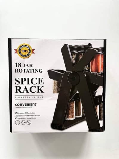 Rotating Spice Rack With 18 Jars