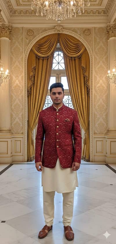 Traditional Pakistani Men's Prince Coat XXL