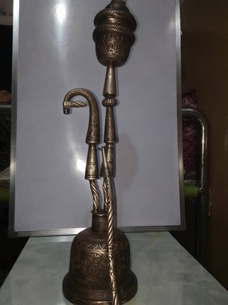 خوبصورت قدیم سماوار چائے والا ہکا مگ کٹورا انٹیک جالی کل وزن 3400 گرام 11