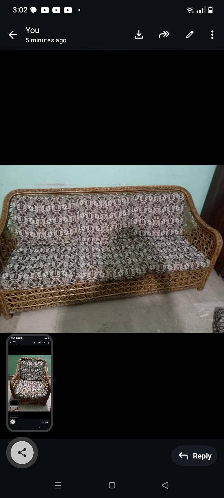 cane sofa sets 3