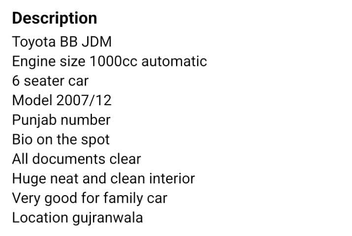 Toyota BB 1