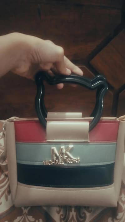  MK Colour-Block Mini Handbag with Cat-Ear Handle 