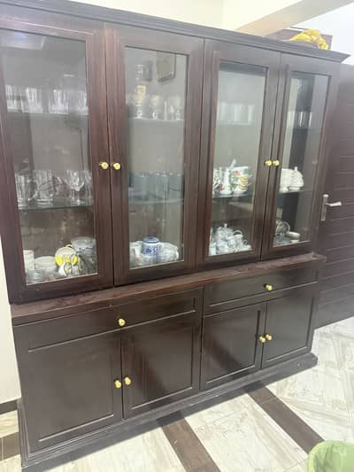 Habit branded glass shelves showcase