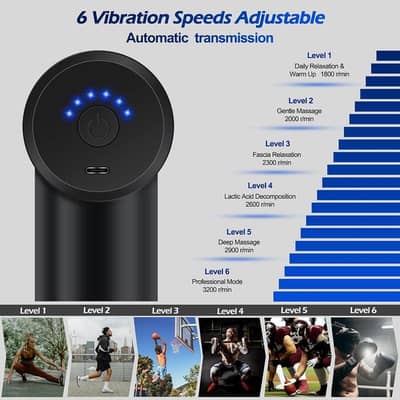 Portable Rechargeable massage gun black ABS