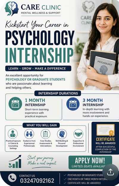 Psychology Internship | 1 Month & 3 Months Program |