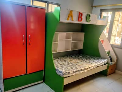 Complete Kids Room Set – Bunk Bed + Wardrobe + Stair Drawers
