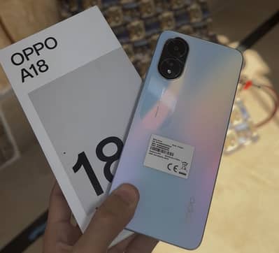 Oppo A18 128gb blue colour with complete box and accessories