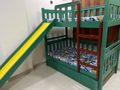 Bunk bed with slide for kids