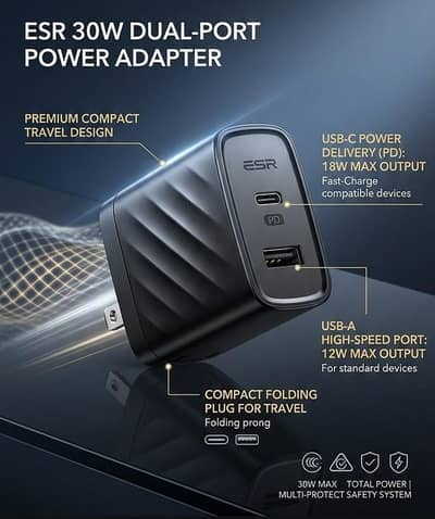ESR 30 Watt Dual Port PD Charger