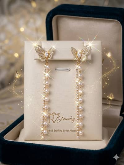 ​Premium Quality Pearl Stud & Drop Earrings Set