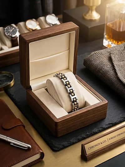 Men Silver Plated Funky  Stainless Steel Bracelet