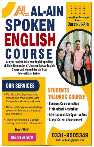 International Spoken English Course/ Foreign Qualified Female Teacher