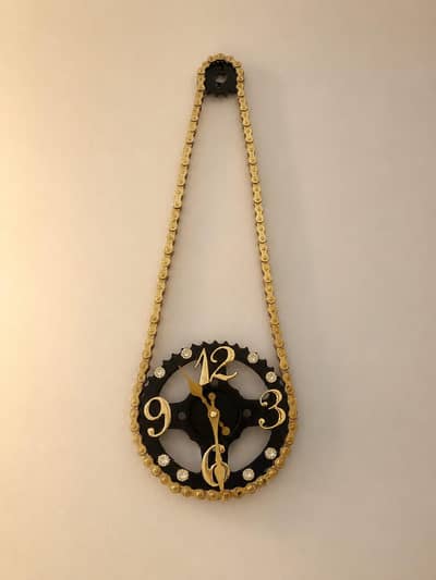 Wall Clock Golden + Blk
