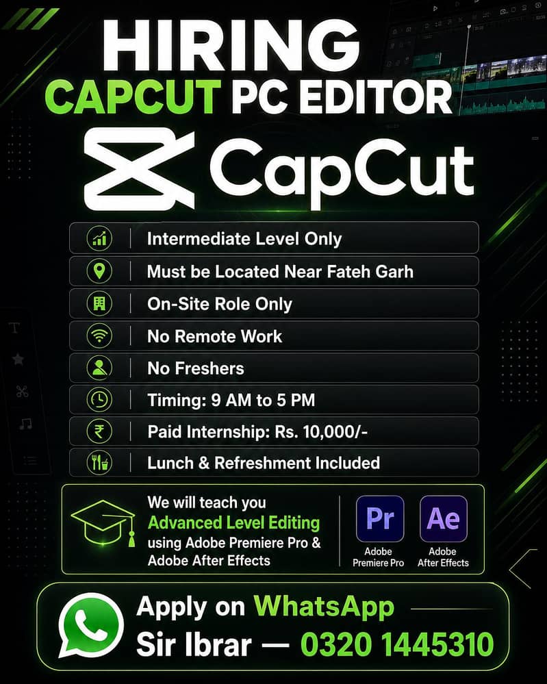 Hiring CapCut PC Editor 0