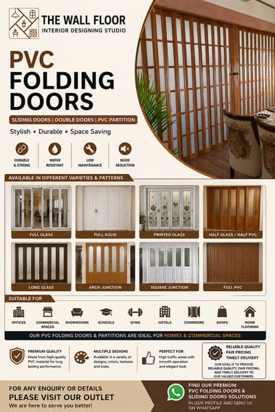 PVC folding door-Sliding doors-Double door-Pvc Partition folding door