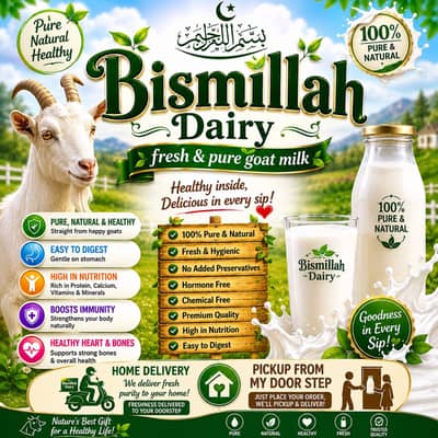 Fresh & 100% pure Goat Milk Available!