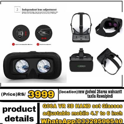 highest quality new VR glasses box  real 360/180 view adjustable pho