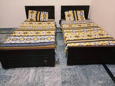Pair of Single Bed with Branded MasterJet Mattresses