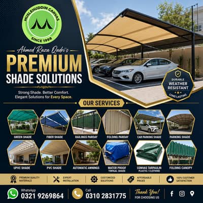 Fiber Glass Shade - Folding Canopy - Parking Tensile Shade - Car Shade