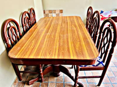 6 chair Dining table (sheeshum wood) handmade