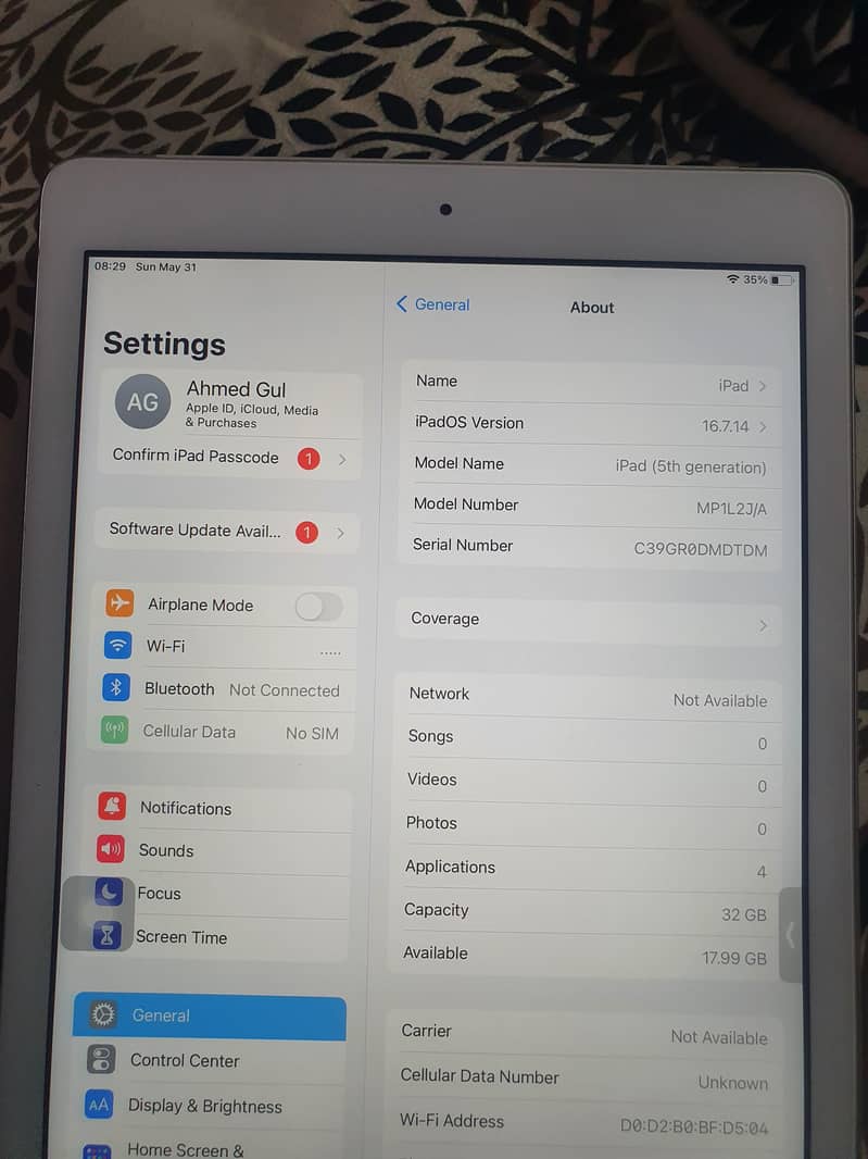 IPAD 5GEN 0