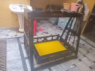 wooden baby cradle
