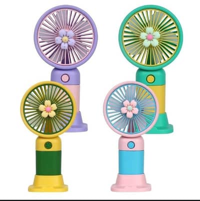 mini handeled fan green yelow usb rechargeable 1.5W