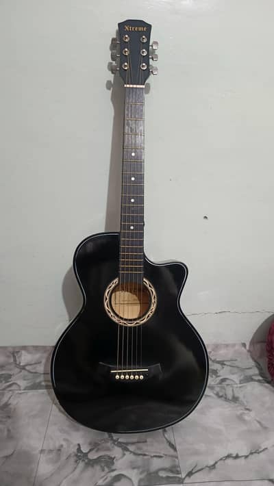 Matte Black Cutaway Acoustic Guitar
