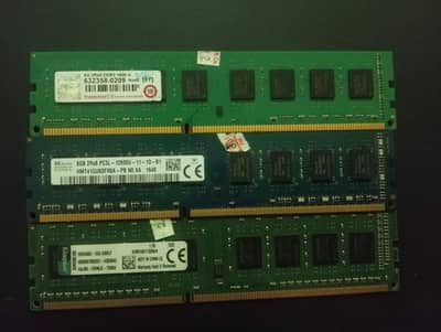 DDR3 20 GB Desktop Ram 8GB sky Hynix +8GB Transcend +4 GB Kingston