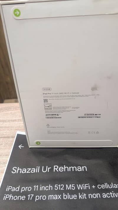iPad 11 inch M5 pro 512gb sealed WiFi + cellular