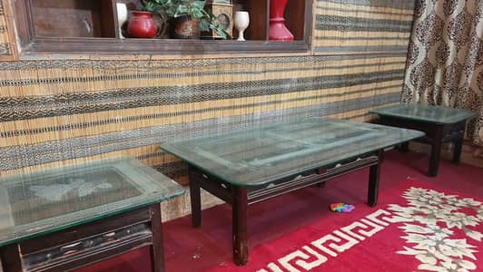 Centre Table Set 1 + 2 Glass top 8mm