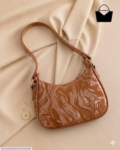 Mustard Printed Leather Shoulder Bag for Women