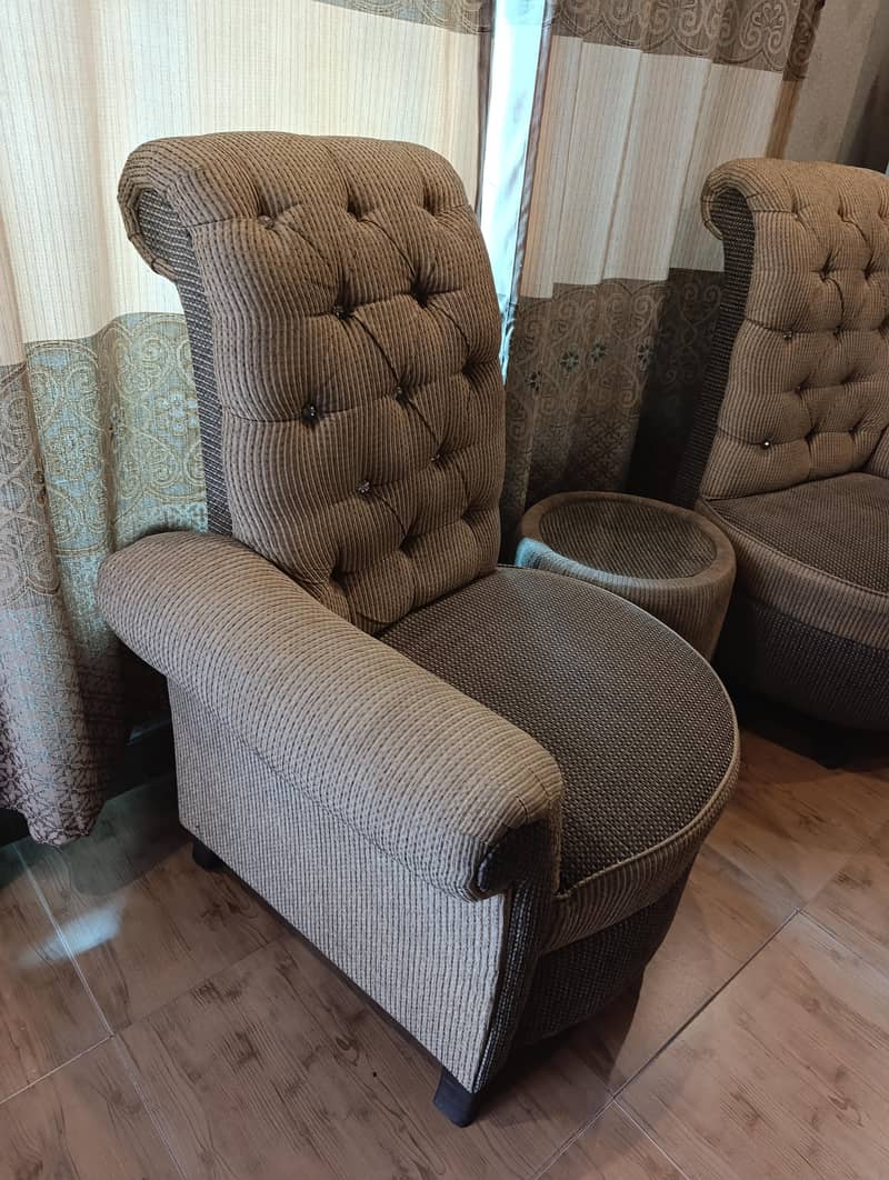 Two chairs with table 3
