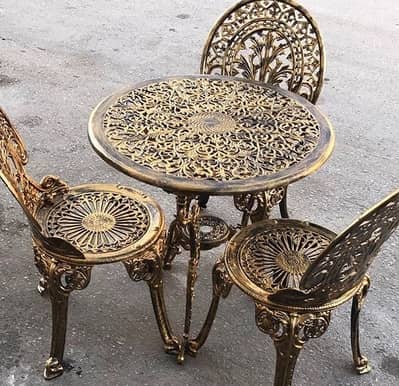 Vintage garden table & chair-Patio furniture-Rattan furniture-oudoor