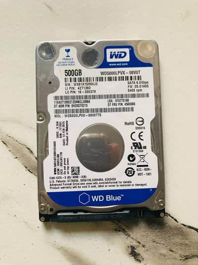 WD Blue 500GB Laptop Hard Drive (2.5") - 100% OK