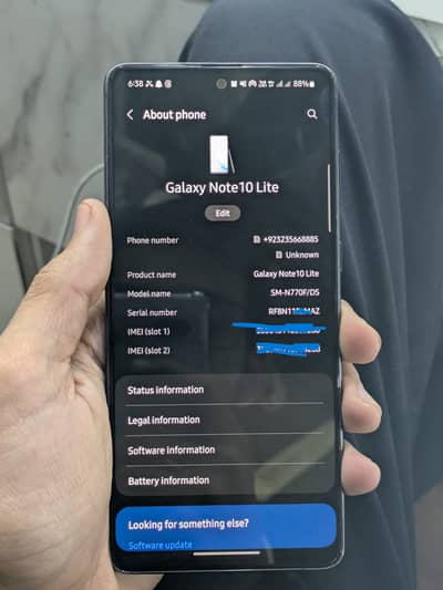 Samsung Mobile Note10 Lite
