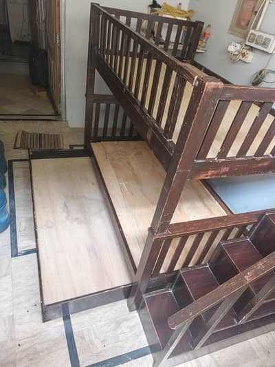 Bunk Bed. 3 in 1, with mattresses and wardrobe in stairs ‎1st be