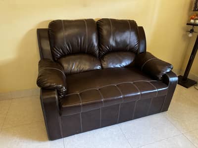 2 Seater leather look sofa