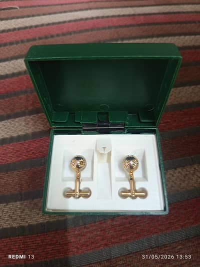 Elegant Golden Cuffins for Men with original green box(Used)