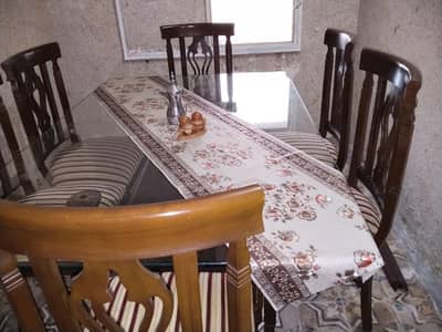 dining table with six chairs
