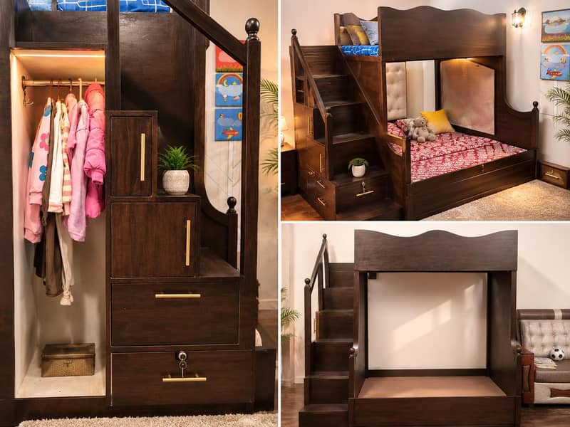 Bunkbed/Bed/kids bed/double bed/Bed for kids/kids cupboard and bed 0