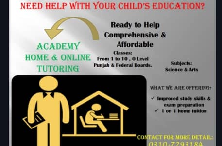 Home tutor for 1 to 10