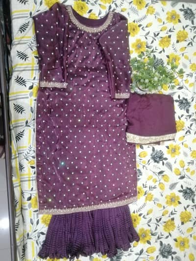 sheesha silk 3 piece Large Size suit
