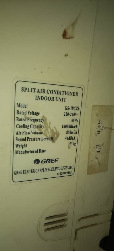 Gree Split Ac 10/10 condition