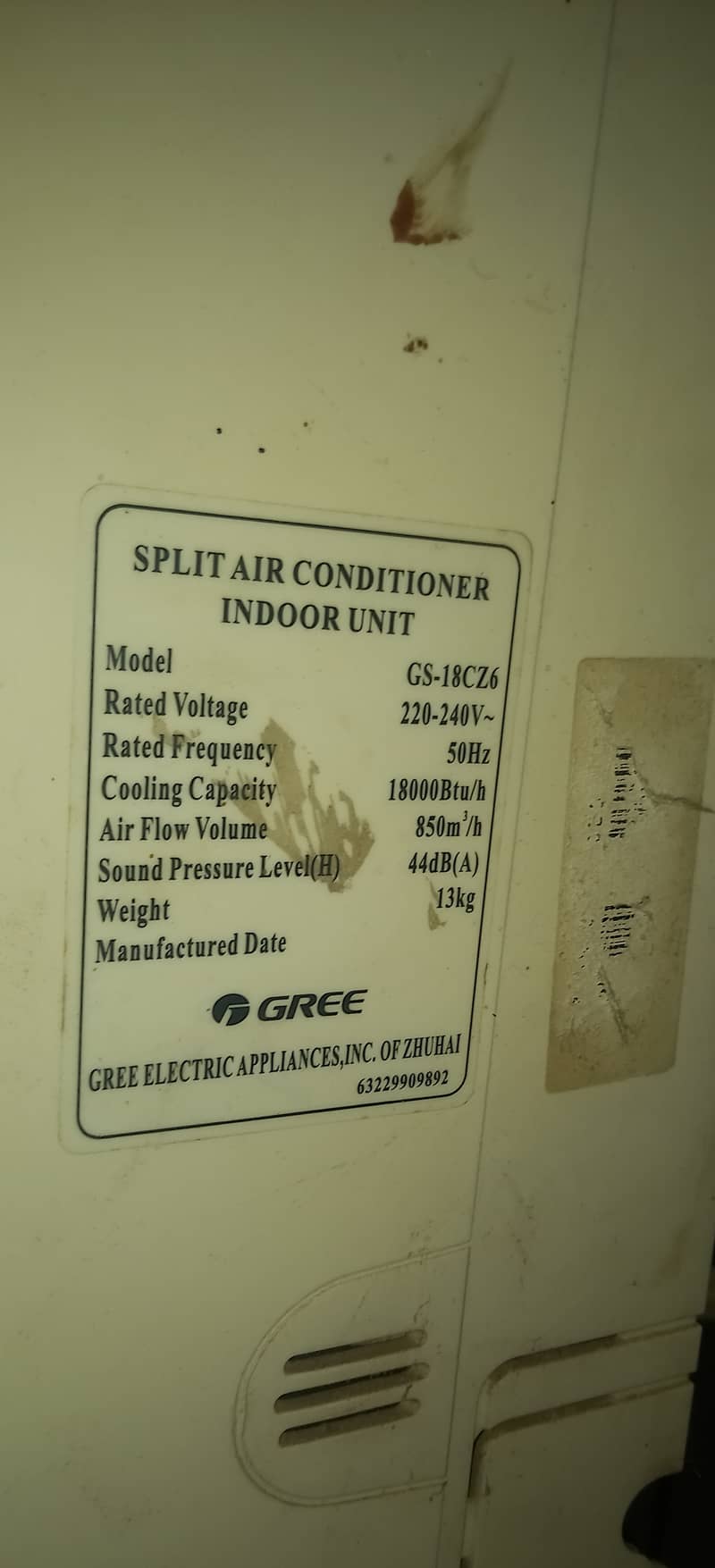 Gree Split Ac 10/10 condition 0